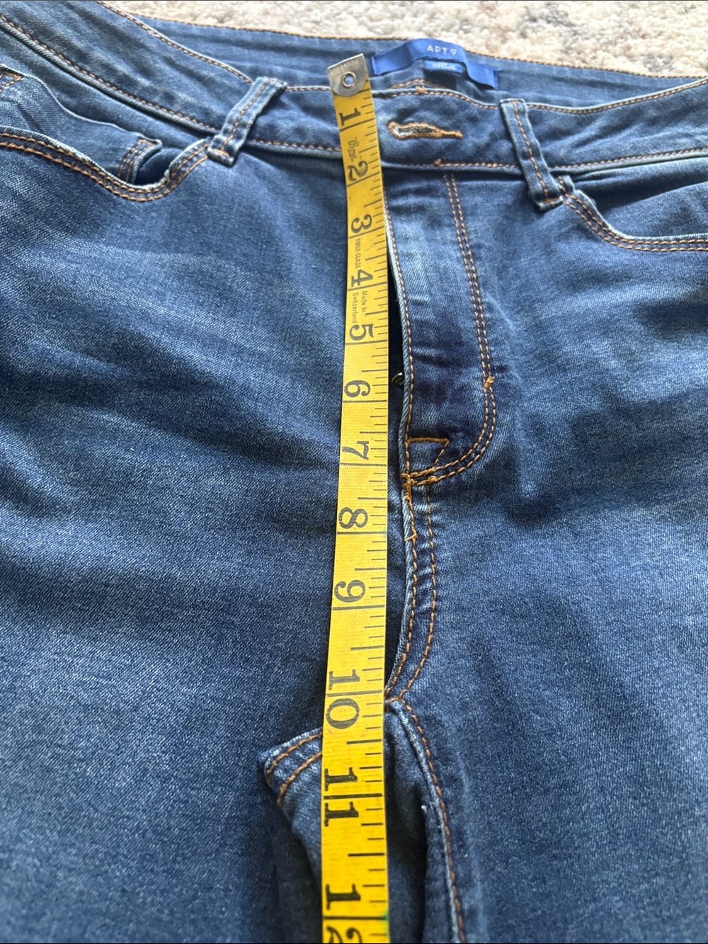 Apt. 9 Dark Blue Women's Ankle Crop Raw Hem Jeans - Picture 8 of 11